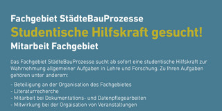 Stellenausschreibung studentische Hilfskräfte Fachgebiet SBP