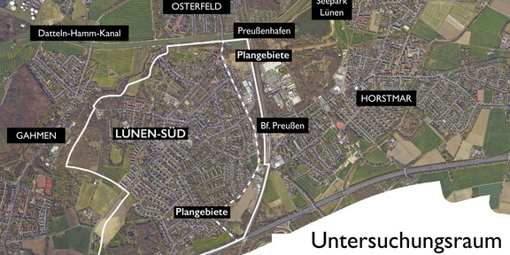 Untersuchungsraum, Lünen-Süd - Entwurf I/II 2021-2022
